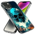 thumbnail image 2 of MUNDAZE Apple iPhone 14 Blue Apocalypse Cyberpunk Skull Feather Double Layer Phone Case Cover, 2 of 5