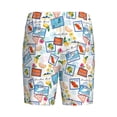 thumbnail image 5 of Naloa Summer Stamp Men's Short Pajama Pants, Lounge Comfort Shorts with Elasticized Waistband and Side Pockets - X-Large, 5 of 9