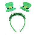 thumbnail image 4 of Day bow headband St. Patrick's Day letters small green hat headband, 4 of 4