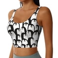 thumbnail image 2 of Fotbe Cartoon Penguin Pattern Womens' Sports Bra Longline Wirefree Padded with Medium Support Sports Moisture-Wicking Workou Vest,Tank Top-, 2 of 7