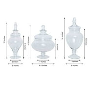 Efavormart Set of 3 Glass Apothecary Candy Jars With Lids - 10/12/14