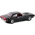 thumbnail image 4 of 1970 Dodge Challenger R/T 440 Six Pack Black with Red Interior and Deluxe Wheel Covers 1/18 Diecast Model Car by Greenlight, 4 of 5