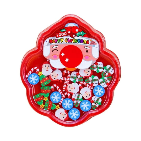 Mini Christmas Erasers For Kids Cute Erasers For Kids Party Gifts Homework Rewards Santa Gift Filling Party Decoration Desk