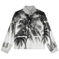 thumbnail image 4 of Jackets for Women Winter Coat Jackets Flannel Stand Collar Jacket(Palm Trees Beach Scene,Size:S-4XL), 4 of 7