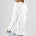 thumbnail image 6 of WFJCJPAF 2025 New Product Tops for Women Plus Size Linen,Fashion Women's Long Sleeves High Neck Top Blouse - White XL, 6 of 7