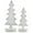 Distressed White, variant on AuldHome Design Wooden Christmas Trees (Set of 2, Distressed White); Tabletop Handmade Mango Wood Trees w/ Rectangular Base for Holiday Home Decor