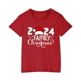 thumbnail image 4 of Zwiiyzr 3-14Y Toddler Boy Girls Christmas Shirts Short Sleeve Round Neck T-Shirt Christmas Graphic Tees Holiday Tops Toddler To Big Kids Red, 4 of 5