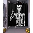 thumbnail image 3 of Halloween Funny Skull Skeleton Victory Rose Shower Curtain Set ，Waterproof Fabric Shower Curtains Shower Curtains for Bathroom,Bathroom Decor 36"x72", 3 of 6