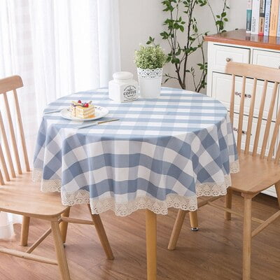 

UMMH Tablecloth Thick Plaid Cotton Linen Kitchen Dinner Table Cloth Lace Pastoral Style Simple Coffee Table Nordic Decor Cloth