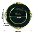 thumbnail image 3 of Efavormart 6 Pack - 13"  Hunter Emerald Green Round Baroque Charger Plates Leaf Embossed Rim  Perfect for Wedding Catering Decorations Centerpieces, Events Party, Tabletop Decor & Dinner Servers, 3 of 11
