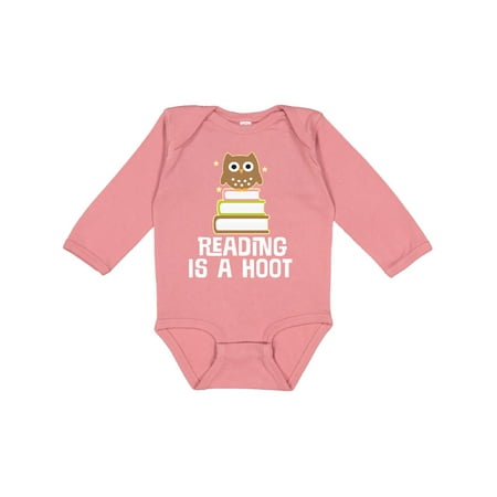 

Inktastic Reading Is A Hoot Librarian Gift Gift Baby Girl Long Sleeve Bodysuit
