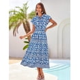 thumbnail image 2 of Vestido GRACE KARIN con estampado floral bohemio de verano con bolsillos para mujer, 2 of 5