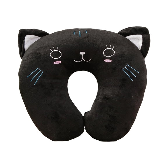 fastboy Rest Comfortably U-Shaped Pillows Sleep Designed For Peaceful Sleep Soft U-Shaped Pillows Pillows For Travel Portable black cat 26*30cm 1Set