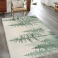 thumbnail image 2 of Green Forest Area Rugs 3x5 ft Watercolor Misty Green Tall Trees Linen Texture Washable Rug Non Slip Indoor Carpet Absorbent Floor Mat for Living Room Bedroom Dining Room, 2 of 9