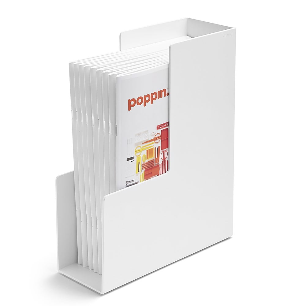 Poppin Magazine File Box, White