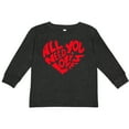 thumbnail image 3 of Inktastic All You Need is Love Red Heart Shape Boys or Girls Long Sleeve Toddler T-Shirt, 3 of 5