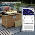 thumbnail image 4 of 43" Propane Fire Pit Table for Outside Patio, 60,000 BTU Outdoor Fire Table with Glass Wind Guard & Steel Frame - Orange, 4 of 10