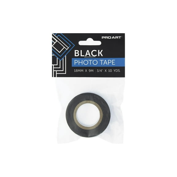 Pro Art Photo Tape 3/4 Inch x 10 Yards Black Crepe Non-Glare