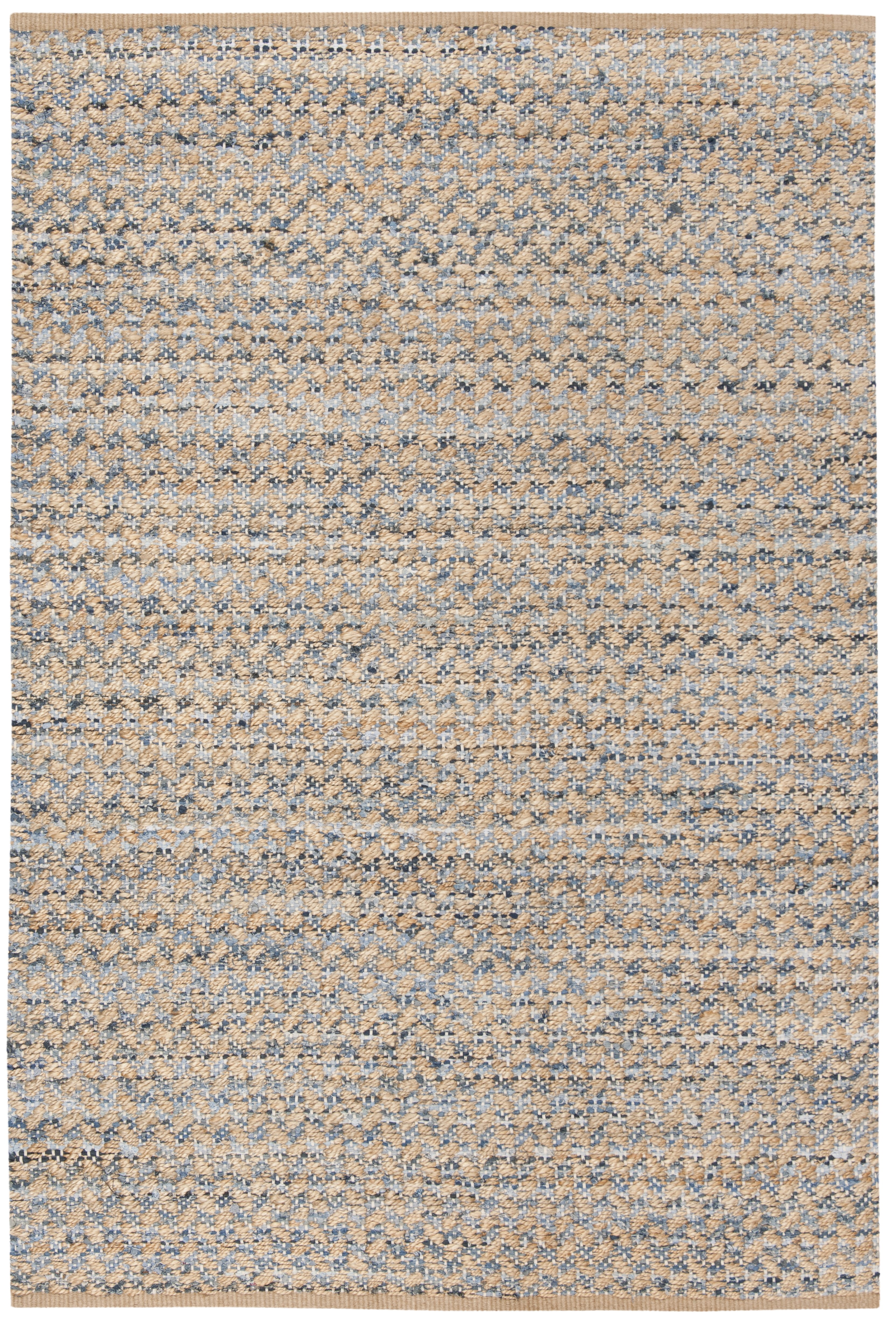 SAFAVIEH Cape Cod Phylliss Geometric Area Rug, Blue/Natural, 6' x 9'