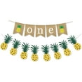 thumbnail image 4 of Toddmomy 1Set Pineapple Shaped Yellow Linen Cloth Banner for Baby Shower Party Home Decoration 17x13x0.1in 15x8cm 2m, 4 of 8
