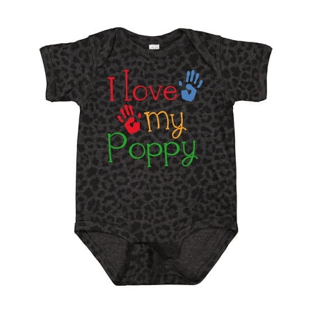 

Inktastic Poppy Grandkids Handprints Gift Baby Boy or Baby Girl Bodysuit