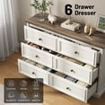 thumbnail image 3 of IDEALSOUL White Dresser 6 Drawer Dresser for bedroom, Wood Storage Cabinet for Living Room, 3 of 13
