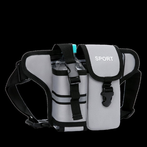 Bolsa de pecho para hombre, cinturón de utilidad para exteriores con soporte para botella de agua, riñonera, riñonera, riñonera para viajes, escalada, Gris Yinane Paquete de cintura