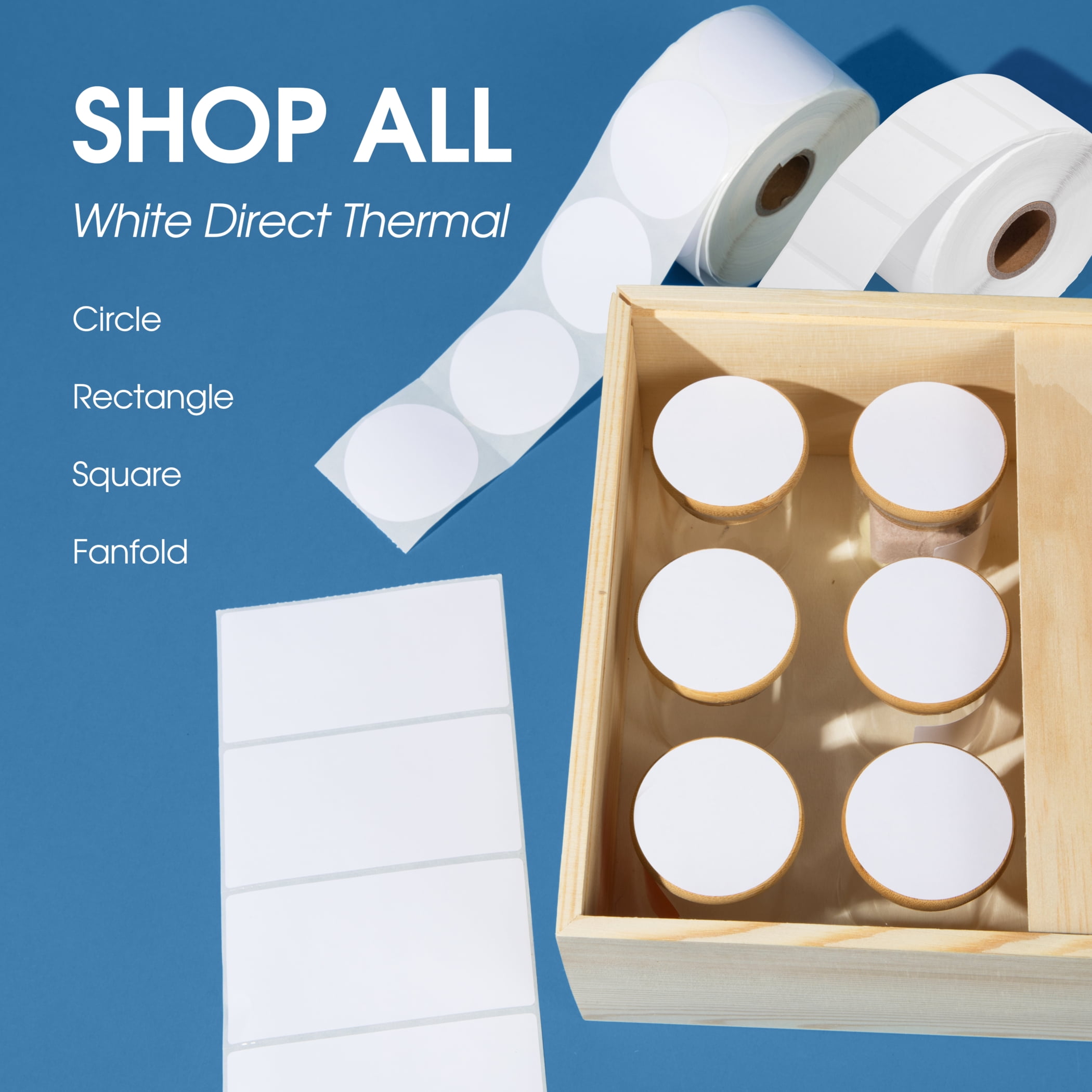 Spartan Industrial - 2.25" X 1.25” Direct Thermal Labels for Rollo & Zebra Printers - 10 Rolls, 1000/Roll