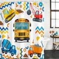 thumbnail image 4 of Small Stall Shower Curtain 36x72 Inch Narrow Half Size Cartoon Truck Bath Curtains Bathroom Decor, Cute Funny Engineering Vehicle Waterproof Fabric Shower Curtain Set with Hooks 36 Inch, 4 of 7