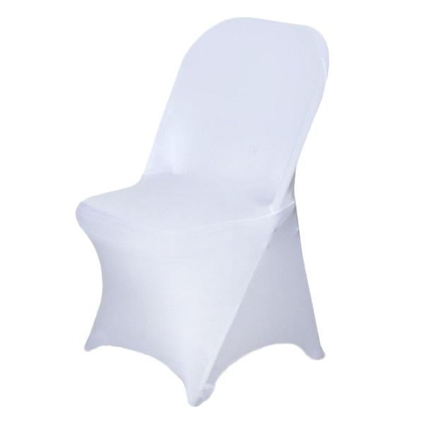 BalsaCircle White Spandex Stretchable Folding Chair Covers Slipcovers