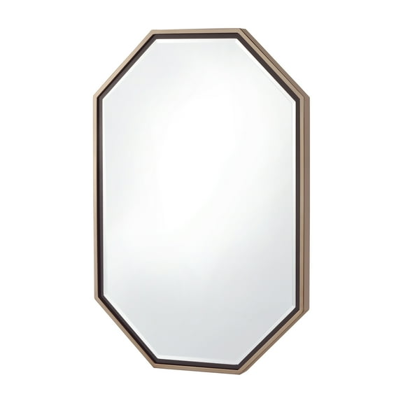 Furniture of America Columbus Contemporary 5mm Octagon Beveled Wall Mirror, Champagne