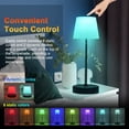 thumbnail image 1 of Lámpara De Mesa LED, Altura De Control Táctil Altura De Escritorio Ajustable Con Pantalla De Lámpara Plisada Blanca Para La Cama Del Dormitorio, 8 Colores 2 Modos Dinámicos,, 1 of 7
