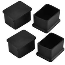 Unique Bargains 4 Pcs Antislip Rubber Rectangle 30mm x 40mm Chair Foot Cover Table Furniture Leg Protector Black
