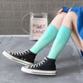 thumbnail image 5 of Naloa Cyan Mint Marble Knee Socks, High Socks Long Stretchy Sock Women Knee High Stocking, Long Socks for Women, 5 of 6