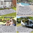 thumbnail image 6 of Yamaziot 9'x12' Outdoor Rugs Patio Rug Reversible Mats Waterproof RV Rug Camping Rugs Plastic Straw Rug Outdoor Area Rug for Patios, Porch, Balcony, Beach, Gray, 6 of 6