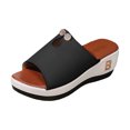 thumbnail image 3 of IUJSOY Womens Sandals Peep Toe Fashion Wedges Heels Platform Slip on Shoes Casual Summer Dress Shoes, 3 of 9