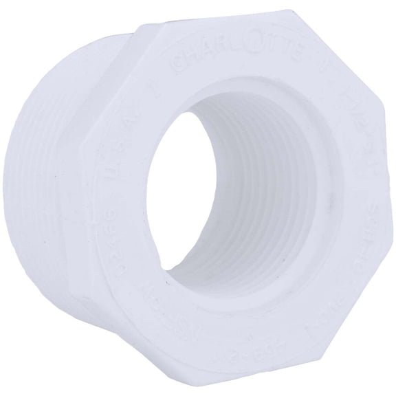 Charlotte Pipe & Found PVC 02112 3200 Pvc Reducer Bushing White 1-1/2" X 1"