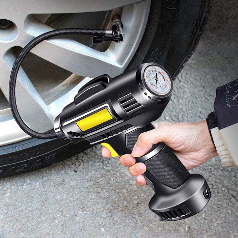 MesaSe Aaa150PSI Cordless Tire Inflator Air Compressor Tire Inflator Portable A-ir Compressor A-ir Pump For Car Tires 12V Auto Tire Pump With Digital Pressure Gauge With Emergency LED Lig
