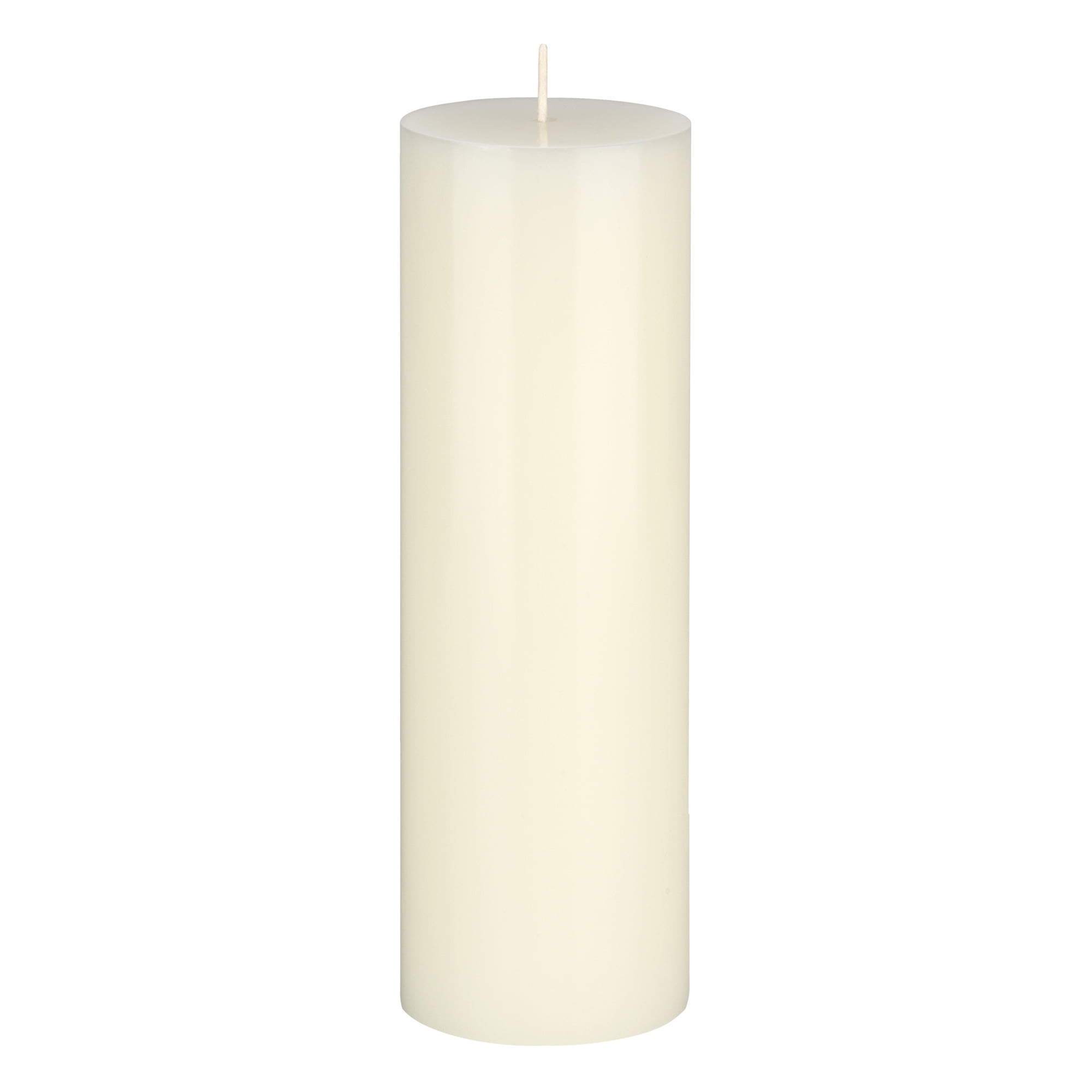 Ivory Mega Candles Set of 6 Unscented 3" x 3" Round Pillar Candle 
