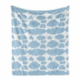 thumbnail image 1 of Cloud Soft Flannel Fleece Throw Blanket, Overlapping Crooked Spiral Lines and Blue Circles Forming Cloud, Cozy Plush for Indoor and Outdoor Use, 60" x 80", Azure Blue and Baby Blue, by Ambesonne, 1 of 6