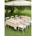 thumbnail image 3 of Outdoor Tablecloth with Umbrella Hole and Zipper, Brown Stripe Rectangle Table Cloth 60x84 Inch Waterproof Tablecloth, Modern Farmhouse Texture Geometric Picnic Table Cover for Patio Camping, 3 of 7