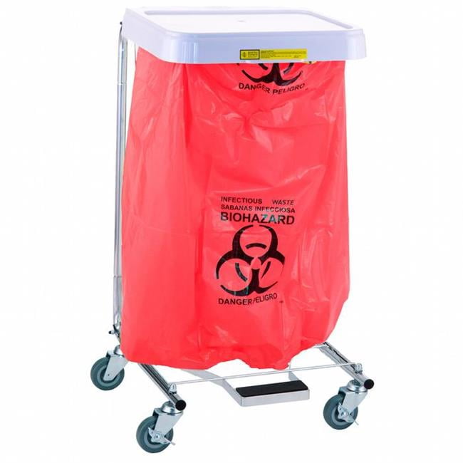 Biohazardous Waste Disposable PolyLiner Bag, RedBlk Print