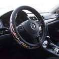 thumbnail image 3 of Auto Drive 1Piece Steering Wheel Cover Zebra Splash PU Leather Black - Universal Fit, 22SWC78, 3 of 9