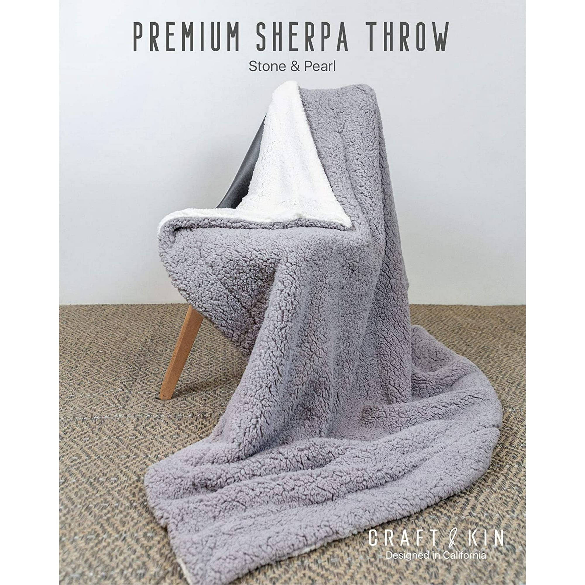 Grey sherpa fleece blanket sale