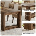 thumbnail image 4 of Tribesigns Farmhouse Dining Table for 6-8, 86 Inch Long Narrow Kitchen Table with Wood Pedestal Base for Living Room, Kitchen, Rustic Brown, 4 of 7