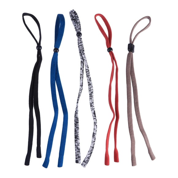 5 Pcs Sunglass Cord Straps Adjustable Glasses Strap Sports Eyewear Retainers Safety Neck Holder Lanyard Band for Kids Women and Men (Black + Black White + Red + Blue + Khaki with Diamond Buckle)