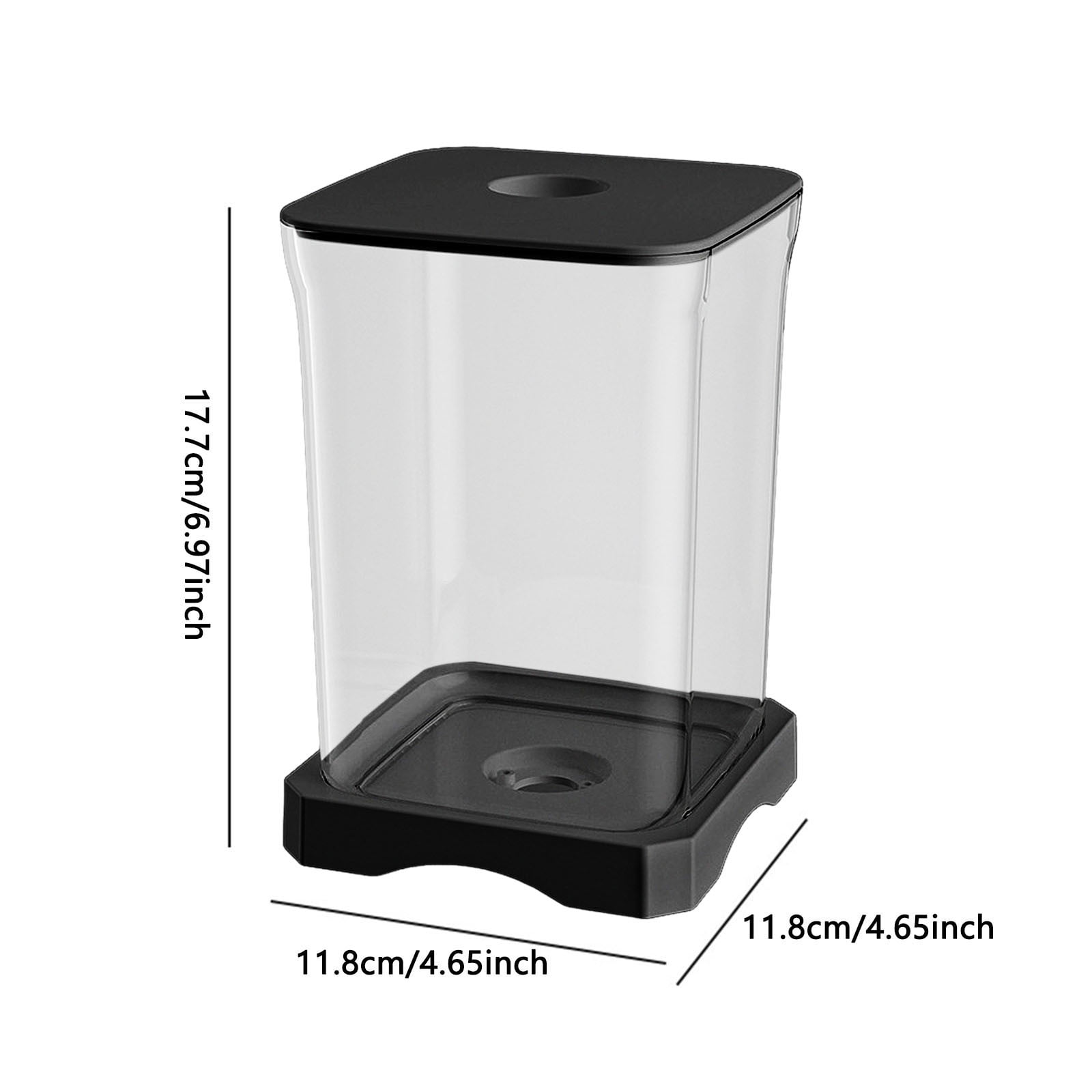 Small Fish Tank with LED Light - Compact Desktop Aquarium Kit - Rectangular Glass Bowl with Feeding Hole for Betta Fish & Decorations