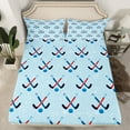 thumbnail image 2 of Manfei Sports Twin Sheet Sets 3pcs for Boys Girls, Ice Hockey Twin Fitted Sheet, Blue Flat Sheet, Luxury Bedroom Decor, 2 of 6