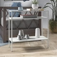 thumbnail image 3 of Maklaine Modern / Contemporary 24" Matte White Metal Side Table, 3 of 8