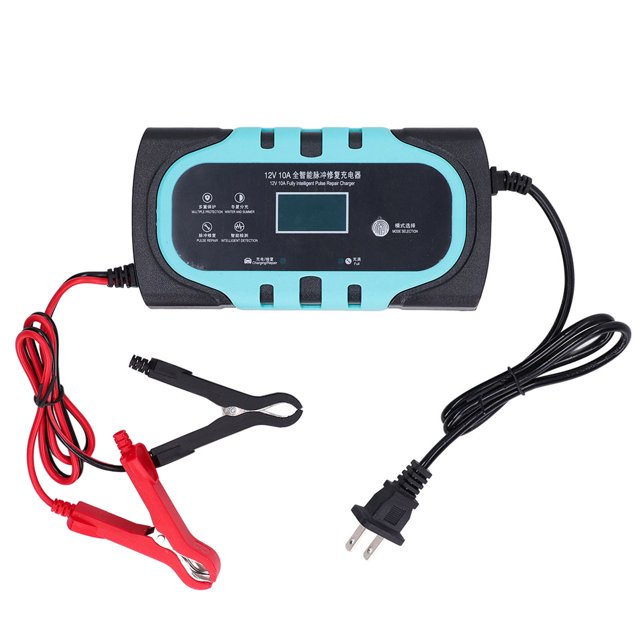 Pulse Battery Charger,12V 10A Intelligent Pulse Car Battery Charger Smart Battery Charger Exquisite Design